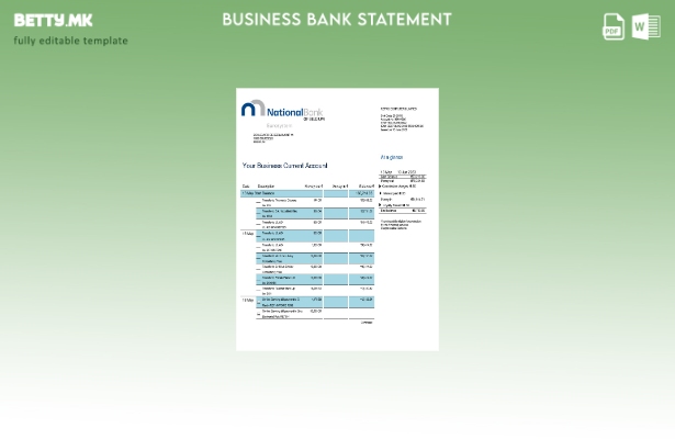 модерен стил Изјава за претпријатие на Националната банка на Белгија Шаблон Word